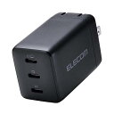 【中古】(非常に良い)エレコム 充電器 67W 3ポート USB-C×3 USB PD対応 スイング式プラグ採用 ブラック MPA-AC11267BK