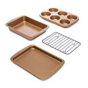 【中古】(非常に良い)Ecolution ノンスティックトースターオーブン耐熱皿セット、4ピース、カーボンスチール、簡単に掃除でき、1人分に最適、銅