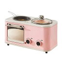 【中古】(非常に良い)フォーインワンの小型朝食機、家庭用多機能トースター、レトロトースター、揚げ物や調理用の電気オーブン、電気オーブン、オーブン付き電気スマ