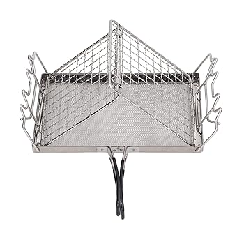 【中古】(非常に良い)ポータブルキャンプストーブトースター、折りたたみ式ステンレススチールキャンプ..