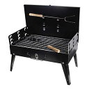 【中古】(非常に良い)屋外の裏庭のキャンプのピクニックのための携帯用BBQの炭火のグリルのスペース節約の折りたたみ式BBQ 18.1 x 18.5 x 10.6...