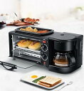 【中古】(非常に良い)トースター、家庭用多機能サンドイッチ朝食マシン、(2024年新モデル)ロースター、コーヒーマシン、トースター、スリーインワンコーヒーポットベ