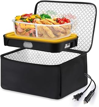 【中古】(非常に良い)【MoFein】ポータブルオーブン 車用電子レンジ 大型電気ランチボックス 車・トラック・旅行・キャンプ・オフィスで使用 加熱と生食品調理可能 家