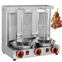 【中古】(非常に良い)業務用垂直バーベキューグリル、360°自動回転ガスロティサリーBBQ串、温度50-300℃のステンレススチールケバブベーキングオーブン、レ...
