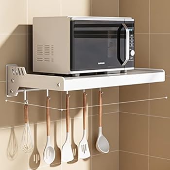 【中古】電子レンジラック - 省スペースのキッチン整理用ウォールシェルフ | 便利な収納ソリューション 【中古】電子レンジラック - 省スペースのキッチン整理用ウォールシェルフ | 便利な収納ソリューション