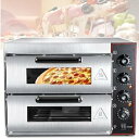 【中古】(非常に良い)40L業務用ピザオーブン、二層式電気ピザオーブン、16インチピザストーン付き、多目的トースターベイクブロイラー、レストラン家庭用、110V...