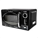 【中古】eモンズ レトロ調 電子レンジ 【 レトロウェーブ 】 ブラック 17L ターンテーブル 単機能 レトロ ヘルツフリー 簡単操作 あとからタイマー 調理