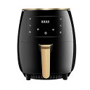 【中古】(非常に良い)多機能家庭用ヒュームフリータッチスクリーン大容量エアフライヤー、自動フライドポテトマシン、4.5L (色 :) (ブラック) が必要 Ef...