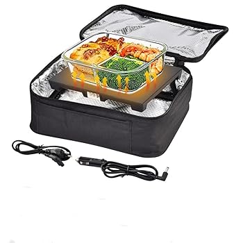 【中古】(非常に良い)ポータブルオーブン ポータブル電子レンジ 車用電子レンジ 電気弁当箱 お弁当 温..