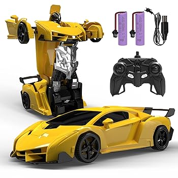 【中古】DEERC ラジコンカー こども向け スタントカー 2 in 1 ロボットに変換 変形可能 リモコンカー デモモード 360°回転 2.4GHz RCカ...