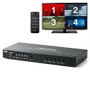 【中古】サンワダイレクト HDMI切替器 画面分割 4分割 4入力1出力 フルHD対応 光デジタル音声入力 HDCP対応 リモコン・ACアダプタ付き 400-SW030(2)