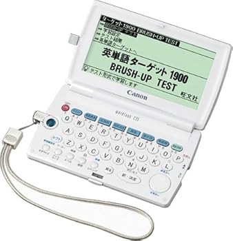 【中古】(非常に良い)CANON wordtank C35 (29コンテンツ, 受験モデル, 5教科対応コンテンツ)【メーカー名】【メーカー型番】【ブランド名】キヤノン 電子辞書 【商品説明】CANON wordtank C35 (29コンテンツ, 受験モデル, 5教科対応コンテンツ)Amazonより 小さなボディに充実の内容で、受験生を幅広くサポート “wordtank C35”は、2003年に発売した「wordtank C30」の後継機種で、学習機能を大幅に強化するとともに、従来搭載していた国語・英語・社会に加え、新たに数学・理科の辞書・学習コンテンツを搭載した学生向け受験対策モデル。ジーニアス英和・和英辞典やスーパー大辞林、漢字源など13種類の辞書と、学生のニーズに合わせた20種類の学習参考書を備え、日頃の予習・復習から本格的な受験勉強まであらゆる学習をサポートする。 受験に役立つ学習参考書としては、受験生に人気の高い旺文社「ロイヤル英文法・ロイヤル英文法問題集」を新たに搭載するとともに、暗記学習に役立つ旺文社の国語・英語・社会「ターゲット」シリーズのコンテンツを大幅に強化している。なかでも、3択問題から入力問題まで多彩なテスト機能を備えた「英単語・英熟語ターゲット」では、解答・答えあわせ・解説・採点といった一連の学習方式により、効率よく英語能力の向上が図れる。 また、デザイン面では「wordtank C30」で定評のあったスリム・コンパクトボディにパールホワイトカラーを採用し個性と高級感を演出している。このほか、5方向ジョグシャトルキー(上下左右・決定)とハンドストラップを搭載しており、通学時の電車の中でも片手で簡単に操作することができる。Amazonより 小さなボディに充実の内容で、受験生を幅広くサポート “wordtank C35”は、2003年に発売した「wordtank C30」の後継機種で、学習機能を大幅に強化するとともに、従来搭載していた国語・英語・社会に加え、新たに数学・理科の辞書・学習コンテンツを搭載した学生向け受験対策モデル。ジーニアス英和・和英辞典やスーパー大辞林、漢字源など13種類の辞書と、学生のニーズに合わせた20種類の学習参考書を備え、日頃の予習・復習から本格的な受験勉強まであらゆる学習をサポートする。 受験に役立つ学習参考書としては、受験生に人気の高い旺文社「ロイヤル英文法・ロイヤル英文法問題集」を新たに搭載するとともに、暗記学習に役立つ旺文社の国語・英語・社会「ターゲット」シリーズのコンテンツを大幅に強化している。なかでも、3択問題から入力問題まで多彩なテスト機能を備えた「英単語・英熟語ターゲット」では、解答・答えあわせ・解説・採点といった一連の学習方式により、効率よく英語能力の向上が図れる。 また、デザイン面では「wordtank C30」で定評のあったスリム・コンパクトボディにパールホワイトカラーを採用し個性と高級感を演出している。このほか、5方向ジョグシャトルキー(上下左右・決定)とハンドストラップを搭載しており、通学時の電車の中でも片手で簡単に操作することができる。Amazonより 小さなボディに充実の内容で、受験生を幅広くサポート “wordtank C35”は、2003年に発売した「wordtank C30」の後継機種で、学習機能を大幅に強化するとともに、従来搭載していた国語・英語・社会に加え、新たに数学・理科の辞書・学習コンテンツを搭載した学生向け受験対策モデル。ジーニアス英和・和英辞典やスーパー大辞林、漢字源など13種類の辞書と、学生のニーズに合わせた20種類の学習参考書を備え、日頃の予習・復習から本格的な受験勉強まであらゆる学習をサポートする。 受験に役立つ学習参考書としては、受験生に人気の高い旺文社「ロイヤル英文法・ロイヤル英文法問題集」を新たに搭載するとともに、暗記学習に役立つ旺文社の国語・英語・社会「ターゲット」シリーズのコンテンツを大幅に強化している。なかでも、3択問題から入力問題まで多彩なテスト機能を備えた「英単語・英熟語ターゲット」では、解答・答えあわせ・解説・採点といった一連の学習方式により、効率よく英語能力の向上が図れる。 また、デザイン面では「wordtank C30」で定評のあったスリム・コンパクトボディにパールホワイトカラーを採用し個性と高級感を演出している。このほか、5方向ジョグシャトルキー(上下左右・決定)とハンドストラップを搭載しており、通学時の電車の中でも片手で簡単に操作することができる。Amazonより 小さなボディに充実の内容で、受験生を幅広くサポート “wordtank C35”は、2003年に発売した「wordtank C30」の後継機種で、学習機能を大幅に強化するとともに、従来搭載していた国語・英語・社会に加え、新たに数学・理科の辞書・学習コンテンツを搭載した学生向け受験対策モデル。ジーニアス英和・和英辞典やスーパー大辞林、漢字源など13種類の辞書と、学生のニーズに合わせた20種類の学習参考書を備え、日頃の予習・復習から本格的な受験勉強まであらゆる学習をサポートする。 受験に役立つ学習参考書としては、受験生に人気の高い旺文社「ロイヤル英文法・ロイヤル英文法問題集」を新たに搭載するとともに、暗記学習に役立つ旺文社の国語・英語・社会「ターゲット」シリーズのコンテンツを大幅に強化している。なかでも、3択問題から入力問題まで多彩なテスト機能を備えた「英単語・英熟語ターゲット」では、解答・答えあわせ・解説・採点といった一連の学習方式により、効率よく英語能力の向上が図れる。 また、デザイン面では「wordtank C30」で定評のあったスリム・コンパクトボディにパールホワイトカラーを採用し個性と高級感を演出している。このほか、5方向ジョグシャトルキー(上下左右・決定)とハンドストラップを搭載しており、通学時の電車の中でも片手で簡単に操作することができる。Amazonより 小さなボディに充実の内容で、受験生を幅広くサポート “wordtank C35”は、2003年に発売した「wordtank C30」の後継機種で、学習機能を大幅に強化するとともに、従来搭載していた国語・英語・社会に加え、新たに数学・理科の辞書・学習コンテンツを搭載した学生向け受験対策モデル。ジーニアス英和・和英辞典やスーパー大辞林、漢字源など13種類の辞書と、学生のニーズに合わせた20種類の学習参考書を備え、日頃の予習・復習から本格的な受験勉強まであらゆる学習をサポートする。 受験に役立つ学習参考書としては、受験生に人気の高い旺文社「ロイヤル英文法・ロイヤル英文法問題集」を新たに搭載するとともに、暗記学習に役立つ旺文社の国語・英語・社会「ターゲット」シリーズのコンテンツを大幅に強化している。なかでも、3択問題から入力問題まで多彩なテスト機能を備えた「英単語・英熟語ターゲット」では、解答・答えあわせ・解説・採点といった一連の学習方式により、効率よく英語能力の向上が図れる。 また、デザイン面では「wordtank C30」で定評のあったスリム・コンパクトボディにパールホワイトカラーを採用し個性と高級感を演出している。このほか、5方向ジョグシャトルキー(上下左右・決定)とハンドストラップを搭載しており、通学時の電車の中でも片手で簡単に操作することができる。中古品のため使用に伴うキズ等がございますが、問題なくご使用頂ける商品です。画像はイメージ写真ですので商品のコンディション、付属品の有無については入荷の度異なります。当店にて、動作確認・点検・アルコール等のクリーニングを施しております。中古品のため限定特典や補償等は、商品名、説明に記載があっても付属しておりません予めご了承下さい。当店では初期不良に限り、商品到着から7日間は返品を 受付けております。他モールとの併売品の為、完売の際はご連絡致しますのでご了承ください。ご注文からお届けまで1、ご注文⇒ご注文は24時間受け付けております。2、注文確認⇒ご注文後、当店から注文確認メールを送信します。3、お届けまで3〜10営業日程度とお考え下さい。4、入金確認⇒前払い決済をご選択の場合、ご入金確認後、配送手配を致します。5、出荷⇒配送準備が整い次第、出荷致します。配送業者、追跡番号等の詳細をメール送信致します。6、到着⇒出荷後、1〜3日後に商品が到着します。　※離島、北海道、九州、沖縄は遅れる場合がございます。予めご了承下さい。お電話でのお問合せは少人数で運営の為受け付けておりませんので、メールにてお問合せお願い致します。営業時間　月〜金　10:00〜17:00お客様都合によるご注文後のキャンセル・返品はお受けしておりませんのでご了承下さい。0