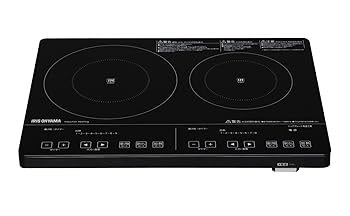 【中古】(非常に良い)アイリスオーヤマ IHクッキングヒーター 2口 IHコンロ 200V 据置型 ブラック IHC-S225-B