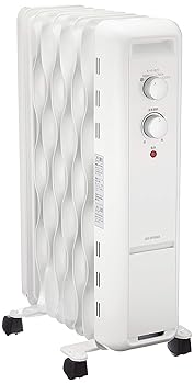 【中古】(非常に良い)アイリスオーヤマ ヒーター オイルヒーター ウェーブ型 1200W 8畳 ダイヤル式 ( メカ式 ) IWH2-1208D-W ホワイト
