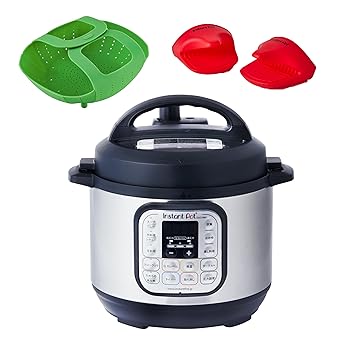 【中古】インスタントポット 3.0L 電気圧力鍋 ミトン・シリコンスチーマー付 国内正規輸入品