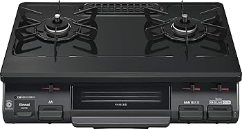 【中古】(非常に良い)リンナイ ガスコンロ ガステーブル 幅約60cm 片面焼グリル プッシュ点火 右強火力 プロパン用 ブラック KG67BKR/LP