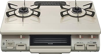 【中古】(非常に良い)リンナイ ガスコンロ ガステーブル 幅約60cm 片面焼グリル プッシュ点火 右強火力 都市ガス用 ベージュ KG67BER/13A