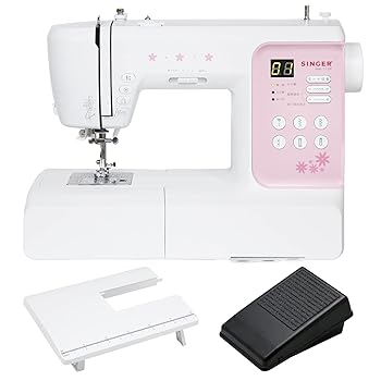 【中古】(非常に良い)SINGER シンガー コンピューターミシン ワイドテーブル付き フットコントローラー..