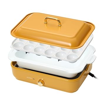 【中古】アイリスオーヤマ ホットプレート コンパクト 着脱式 温度調節機能付き たこやき器 深鍋 プレート 2枚 1000W 簡単お手入れ サーモスタット機能