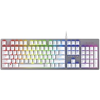 【中古】(非常に良い)Razer Huntsman Mercury White ゲーミングキーボード ホワイト オプト・メカニカ..