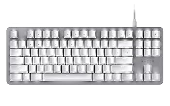 【中古】Razer キーボード BlackWidow Lite Mercury White メカニカル キーボード 静音オレンジ軸 テン..