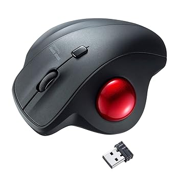 【中古】(非常に良い)サンワサプライ ワイヤレストラックボール 静音 3ボタン 光学式 MA-WTB129BK