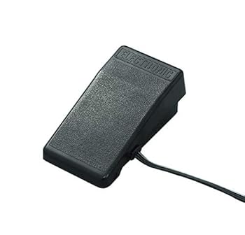 【中古】ジャノメ純正電子ミシン用フットコントローラー（黒色・丸3ピンプラグ）プラグ縦26ミリ横12ミリ