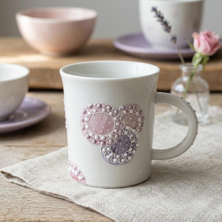 九谷焼 マグカップ 花火 和食器 花柄 コーヒーカップ モダン 手つくり 【盛 】職人技 手書き 絵付け φ8.1cm×高さ8.8cm日本製 ケース付き ギフトにも 【商品スペックの欄をご確認】