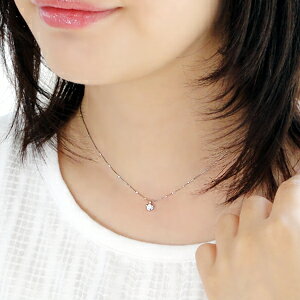 ☆K18WG【0.1ct】ハートデザイン 一粒ダイヤモンド ネックレス ペンダント/ ホワイトゴールド 18金 一粒ジュエリー 0.1カラット ギフト プレゼント 贈り物 記念 ダイア 4月 送料無料 品質保証書 diamond daiya