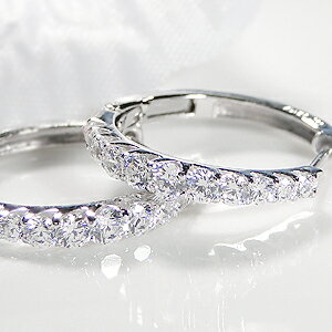 ファッション・ジュエリー・アクセサリー・レディース・ピアス・中折れ・プラチナ・ダイヤモンド・フープ・pt900・エタニティ・1カラット・1.0ct・ダイア・4月誕生石・送料無料・品質保証書・ギフト・プレゼントのサムネイル