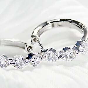 ファッション・ジュエリー・アクセサリー・レディース・ピアス・中折れ・プラチナ・ダイヤモンド・フー..