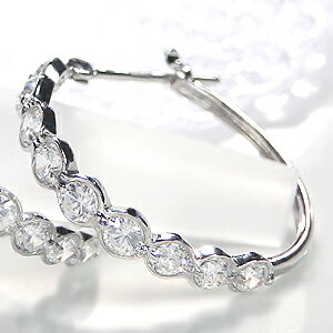 pt900【1.0ct】ダイヤモンド フープピアスジュエリー ピアス ダイヤピアス プラチナ ダイヤモンドピアス Pt900 エタニティ 1.0カラット 1.0...