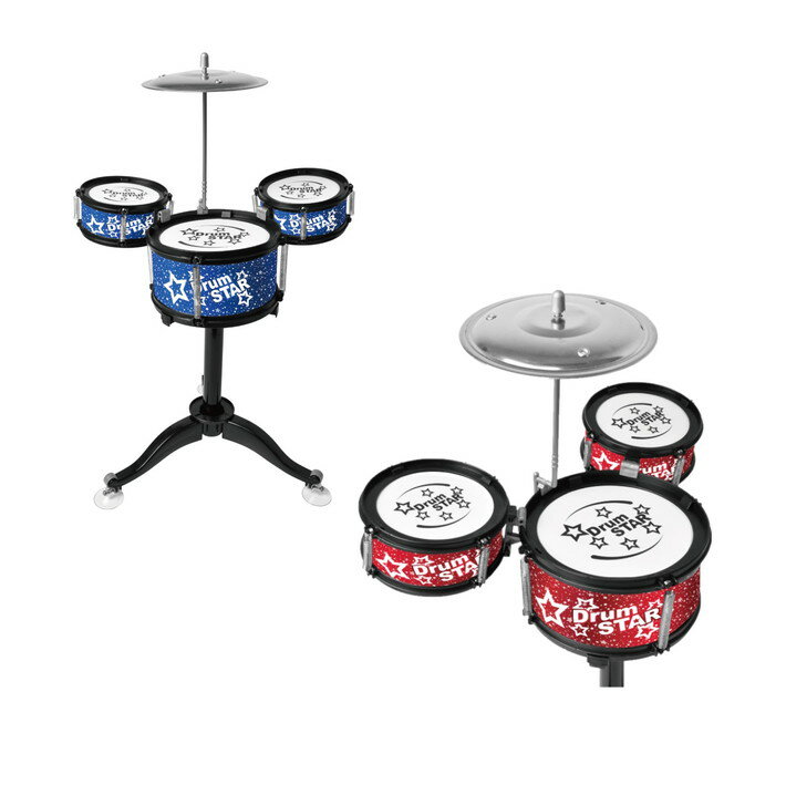 キッズ ドラム セット 子供用 楽器 玩具 おもちゃ すぐに遊べる 本格的 ドラムマスター ごっこ遊びのサムネイル