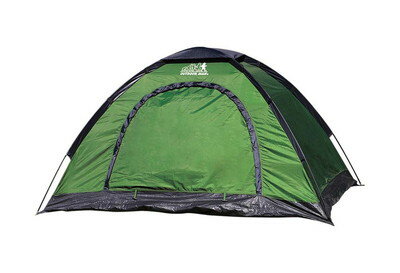 テント 1〜2人用 ドーム型テント グリーン DOME TENT+ OUTDOOR MAN UPF40 UVカット 遮光 アウトドア キャンプ レジャー 日焼け防止 防災用