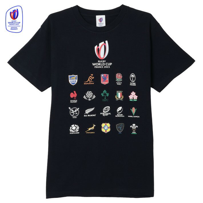 ラグビー ワールドカップ2023 フランス 20 ユニオンズ コレクション Tシャツ 半袖シャツ ネイビー 公式 メンズ レディース ユニセックス