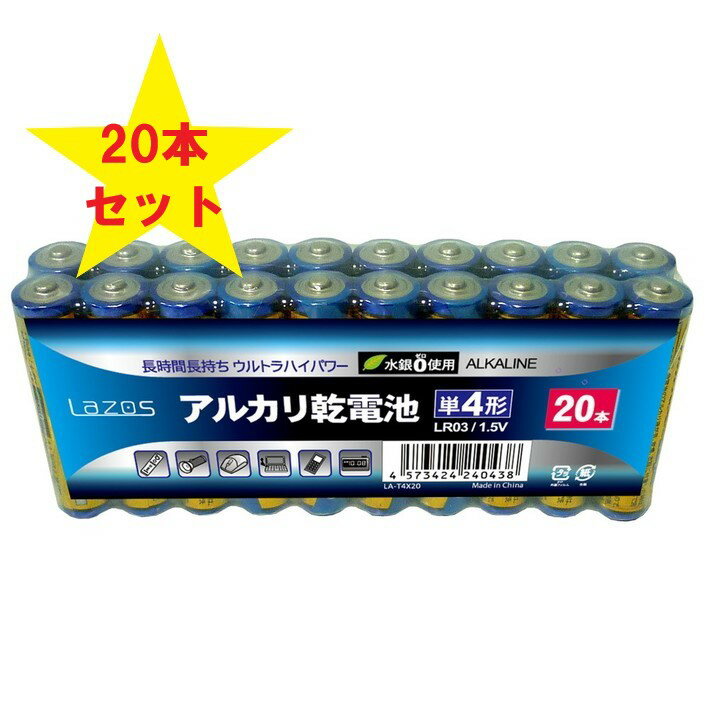 アルカリ 乾電池 単4 20本 セット 電