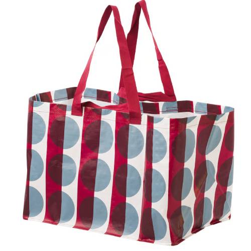 Rakuten - イケア ヨールスニグ キャリーバッグ L レッド ブルー/模様入り エコバッグ ショッピングバッグ