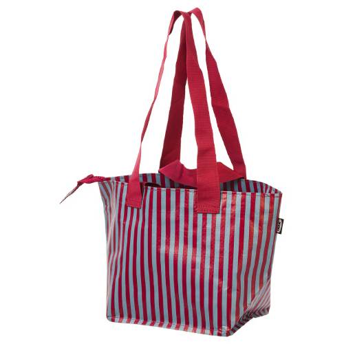 Rakuten - イケア GORSNYGG キャリーバッグS レッド ブルー/模様入り, 22x15x22 cm/7 lエコバッグ【ショッピングバッグ】