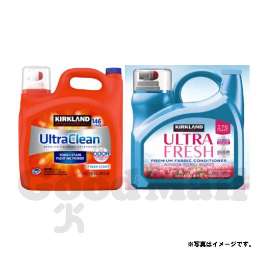 カークランドシグネチャー ウルトラ クリーン 液体洗濯洗剤 5.73L + 衣料用柔軟剤 5.55L 1