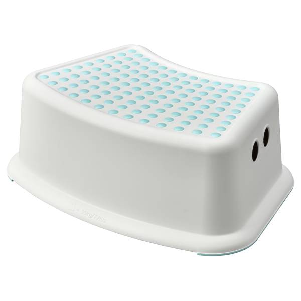 イケア FORSIKTIG 子供用スツール ホワイト/ターコイズ(90591319)・子供用ステップ 子供用品