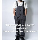 GOHEMP ゴーヘンプ GHP1145BGU TUBE VENDOR ALL PANTS チューブベンダーオールパンツ メンズ レディース ユニセックス オールシーズン オーバーオール XS S M ヘンプコットンデニム デッキパンツ オールインワン USEDWASH ユーズドウォッシュ 新色 ブラック