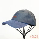 楽天GOODNOTEPOLeR ポーラー 231MCV0014 FURRY FONT CHAMBRAY DAD CAP シャンブレーダッドキャップ キャップ シンプルデザイン ストラップバック サイズ調整可能 バイカラー