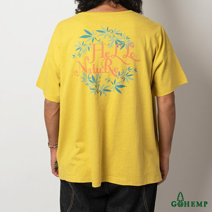 GOHEMP ゴーヘンプ GHC4290GH8 INTERTWINED NATURE WIDE PK TEE インタートワインドネイチャーワイドポケットT メンズ レディース ユニセックス ヘンプ オーガニックコットン 半袖Tシャツ M L XL ドライな質感 ワイド Tシャツ ルーズ プリントT