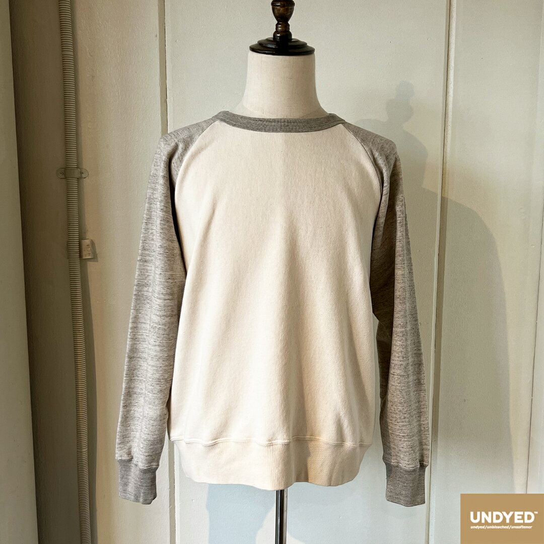 楽天GOODNOTEUNDYED アンダイド URAKE RAGLAN SWEAT 裏毛ラグランスウェット メンズ レディス ユニセックス M L オーガニックコットン100％ 無染色 無漂白 無柔軟 サリーフォックス オーガニック農法によるカラードコットン