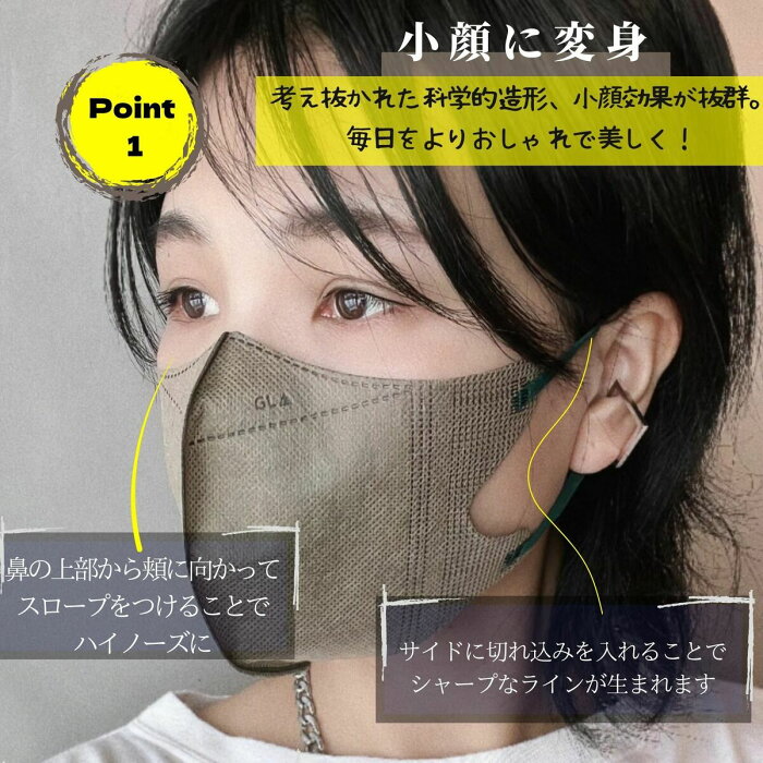 不織布 マスク 小顔に見える 2022 夏用 マスク おしゃれ 薄め 呼吸しやすい 使い捨て 化粧崩れにくい しっかり三層ブロック 血色 立体