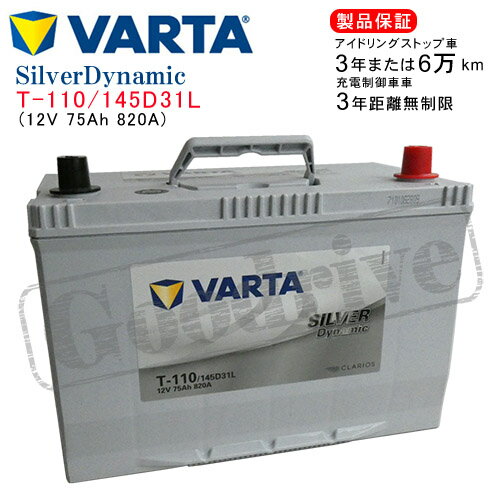 MITSUBISHI デリカ D:5 2.3 ディーゼルターボ (4WD) LDA-CV1W用/VARTA T110/145D31L シルバーダイナミック・沖縄県及び離島への発送はできません