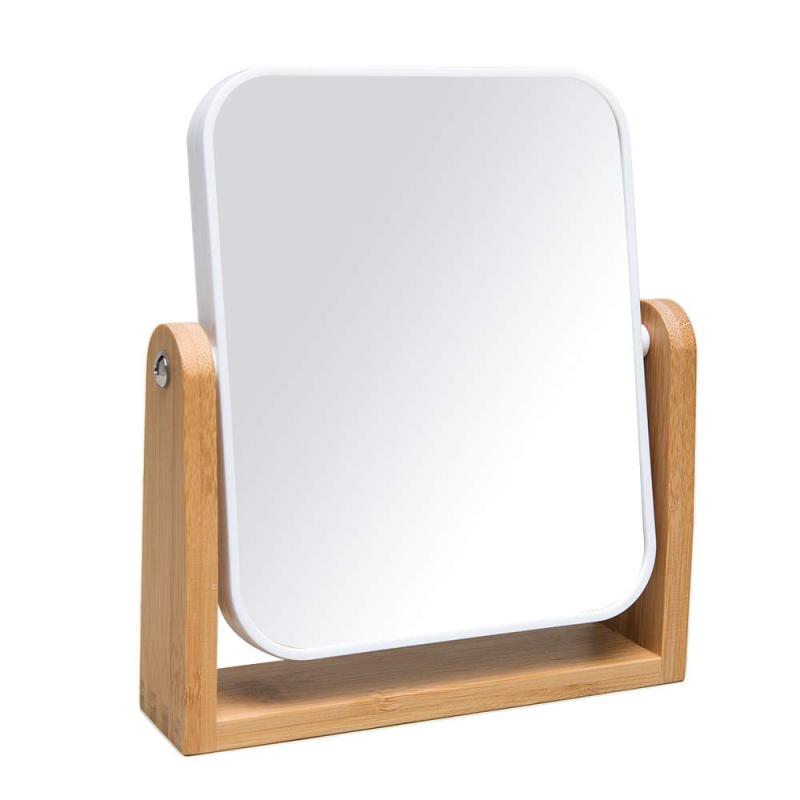 YEAKE 鏡 卓上 卓上ミラー かがみ 拡大鏡 卓上鏡360度回転できる天然木製ベースの化粧鏡、倍率は1 X/3 Xの拡大鏡&両面鏡です&スタンドミラー 卓上