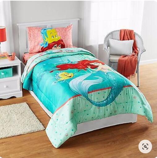 【送料無料】Disney　リトルマーメイド　アリエル　ブルー　キャラクター 子供用 布団セット シングル ..