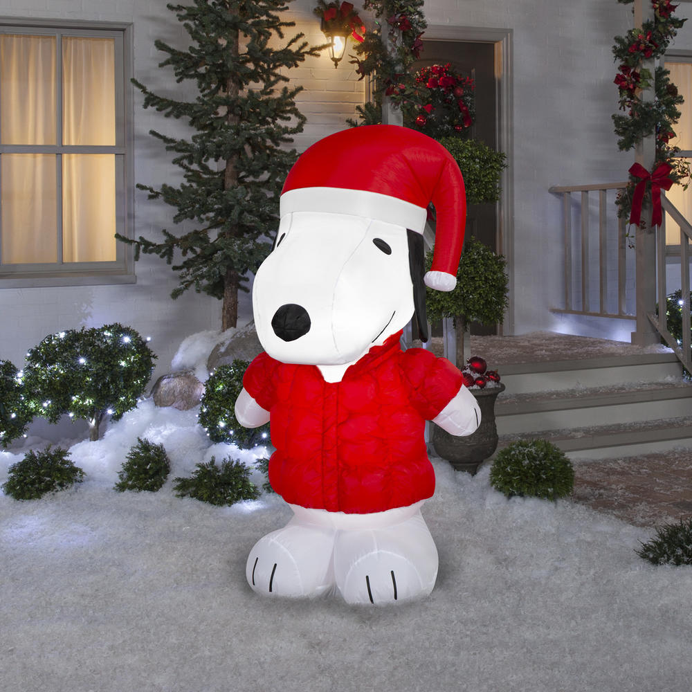 【送料無料】クリスマス　1.3m　ピーナッツ　スヌーピー　ダウンジャケット　デコレーション　アウトド..