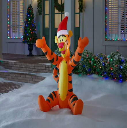 ディズニー　ティガー 106センチ　Tigger in Santa Hat Holiday Inflatable クリスマス　デコレーション エアブロー エアバルーン 